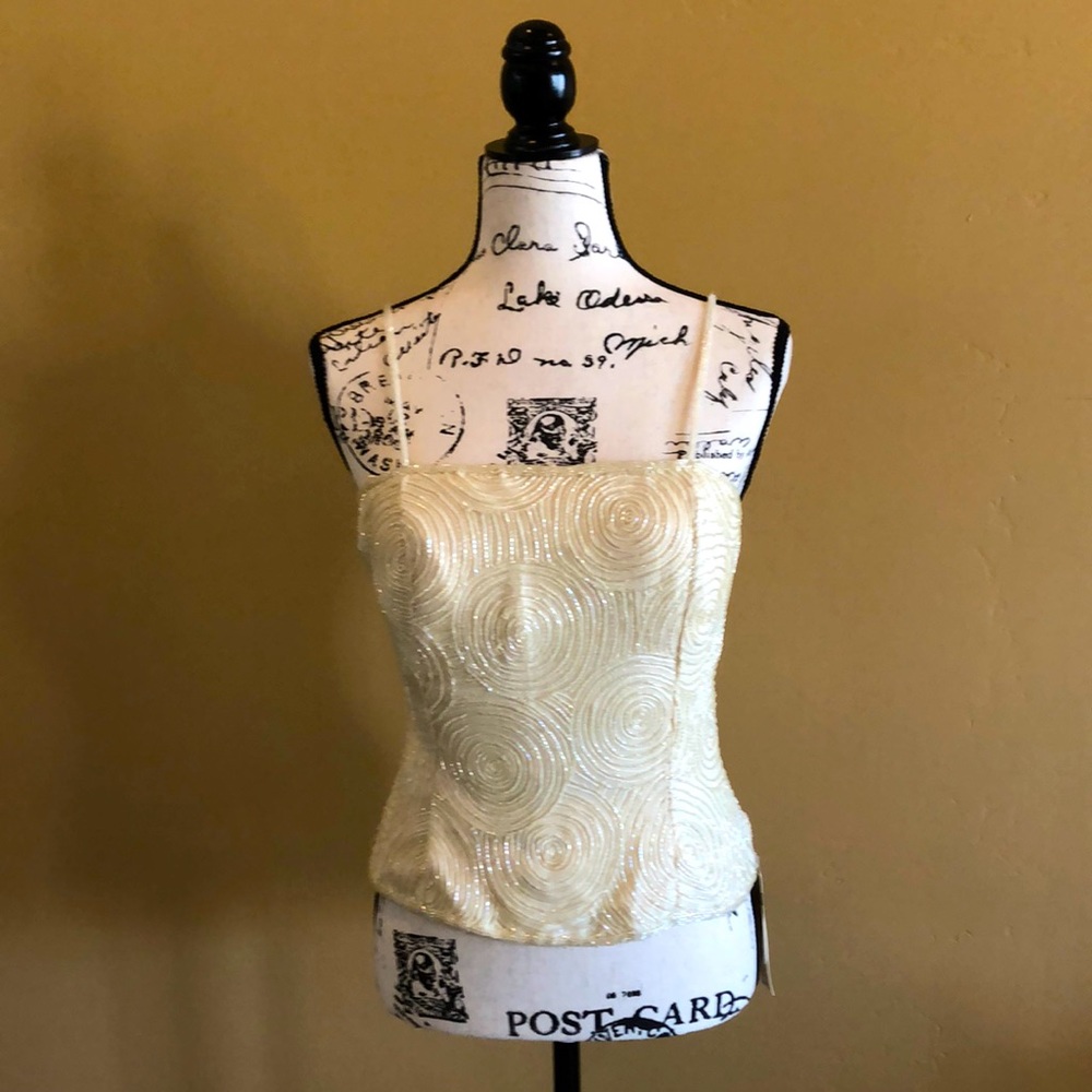 Beaded silk cami
